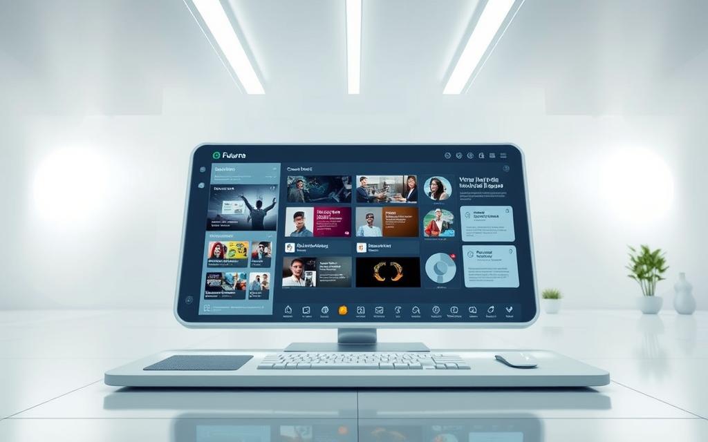 A futuristic, sleek online learning platform with a modern, minimalist interface. The foreground features a large, high-resolution display showcasing a variety of engaging course content and interactive learning modules. The middle ground depicts stylized icons, infographics, and intuitive navigation controls, inviting the user to explore the platform's robust features. The background presents a clean, airy environment with soft, indirect lighting, conveying a sense of tranquility and focus conducive to effective online learning. The overall aesthetic is streamlined, technologically advanced, and visually appealing, reflecting the innovative and user-centric nature of the FutureLearn platform.
