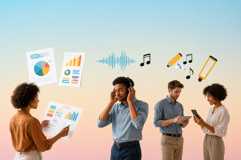 visual, auditory, and kinesthetic learning styles